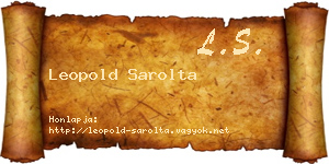Leopold Sarolta névjegykártya